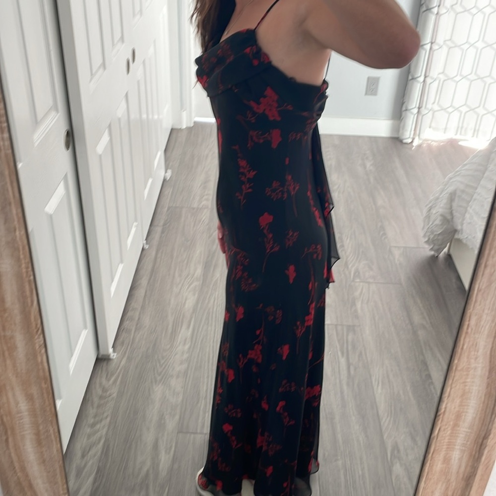 Vintage Betsy & Adam by Jaslene Black/Red Floral Formal Dress - Picture 7 of 9